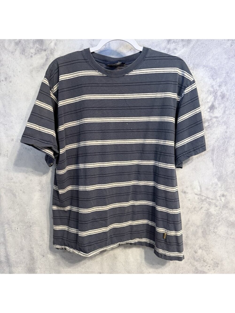 Vintage Sideout T Shirt Blue Striped Short Sleeve Surf Skate Tee USA Large